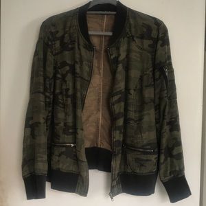 Dear John camo bomber jacket.